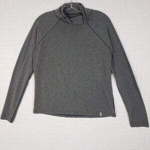 STIO Mock Neck Long Sleeve Shirt Pullover Lightweight Stretchy Gray size M